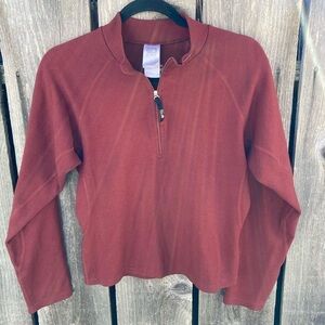 Women's North Face Maroon Solid Flight Series 1/4 Zip Pullover Sweater S Base